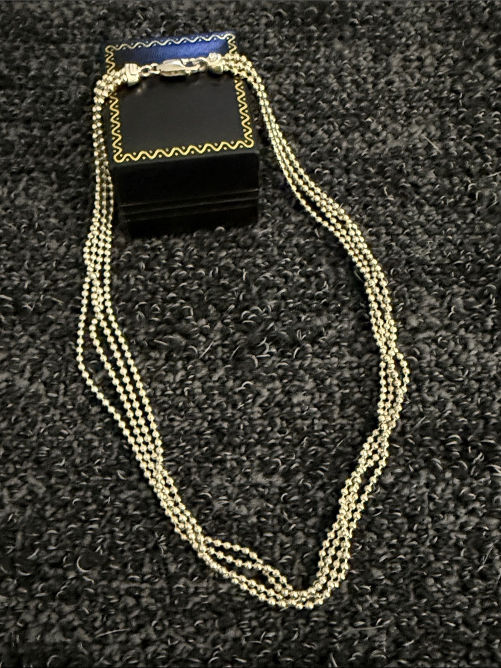 Silver Multi-Strand Bead Necklace - Women Jewelry sterling 925 Italy